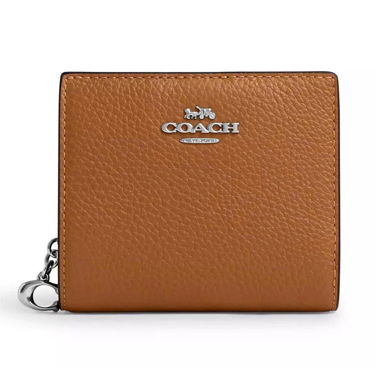 Women`s Snap Bifold Wallet Pebble Leather - Light Saddle - C2862 by Coach