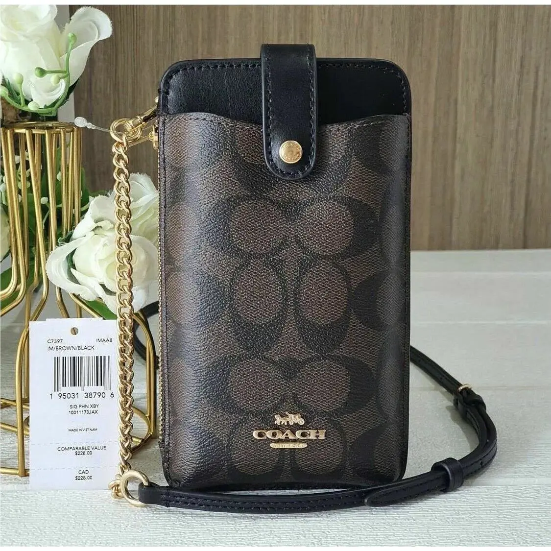 Coach Phone Crossbody Bag In Signature Canvas CW401/CX600/CW402/CW387