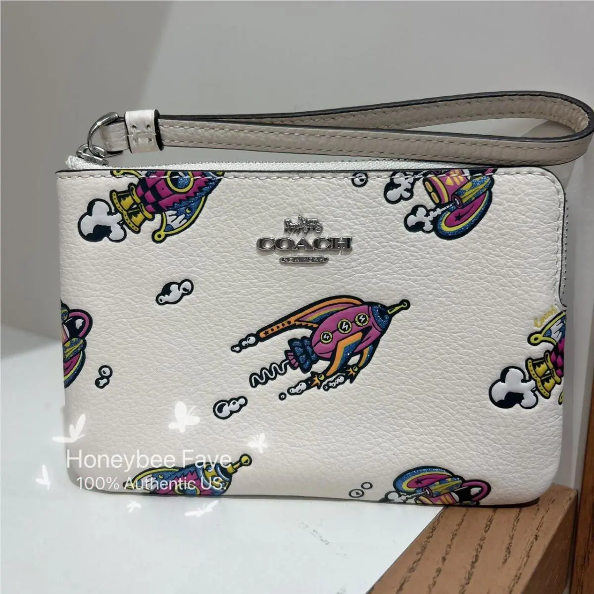 Cosmic Coach Corner Zip Wristlet with Rocket Print CW864/CW868