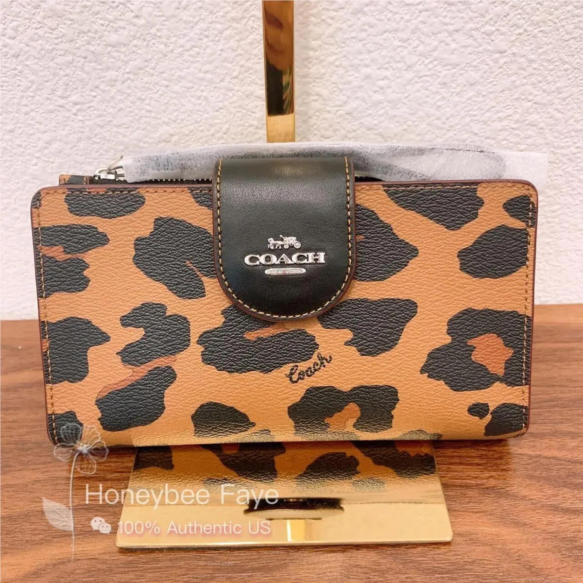 Coach Phone Tech Wallet In Signature with Leopard/strawberry/heart/floral
