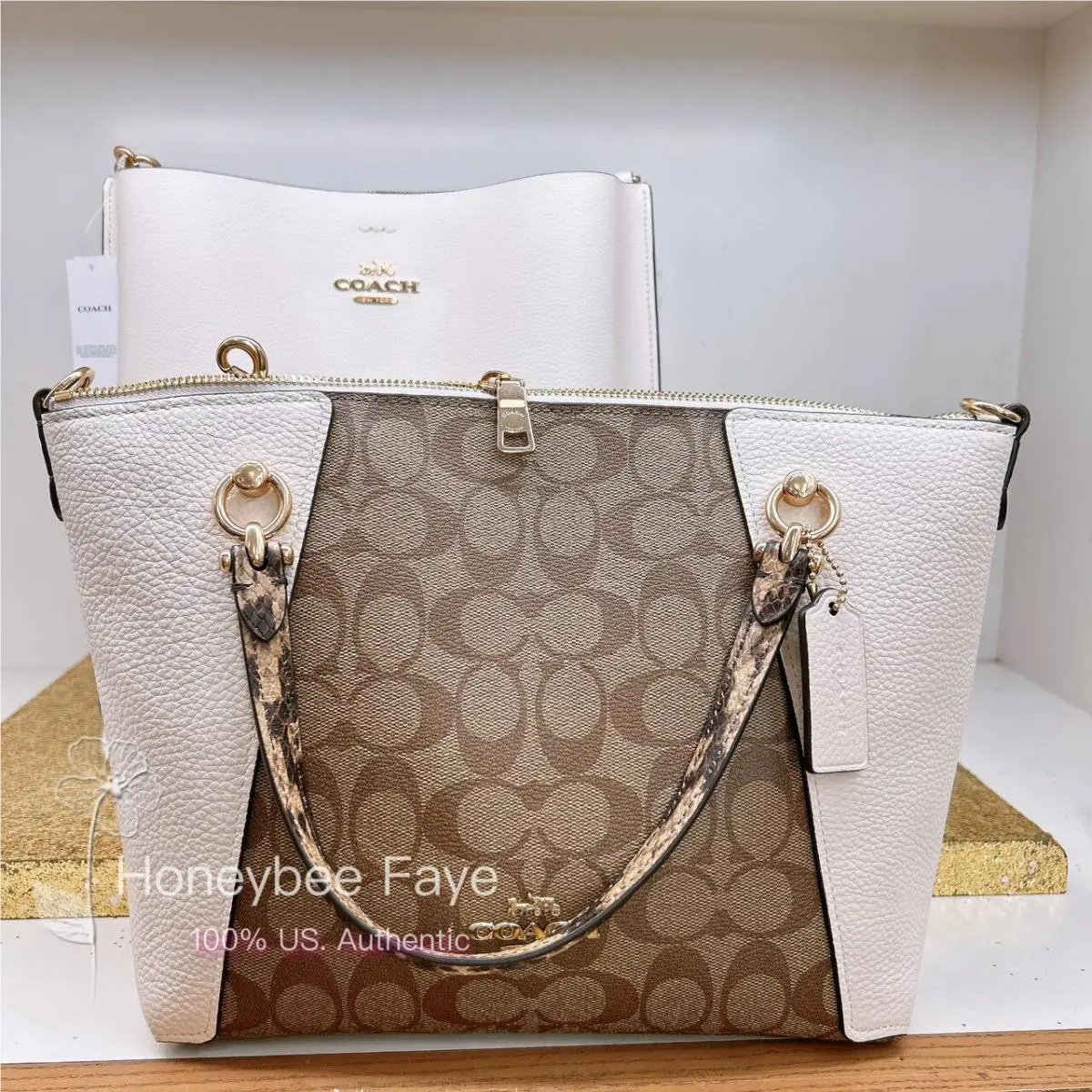 Coach Kacey Satchel In Colorblock/blocked Signature Canvas