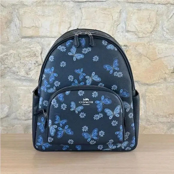Butterfly Court Medium Midnight Navy Backpack/wallet Option by Coach