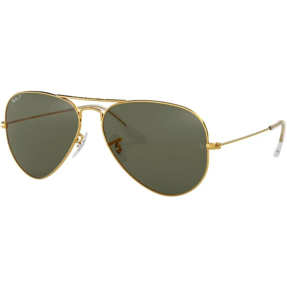 Ray-ban Adult Aviator Classic Polarized Polished Gold/green 62mm Sunglasses
