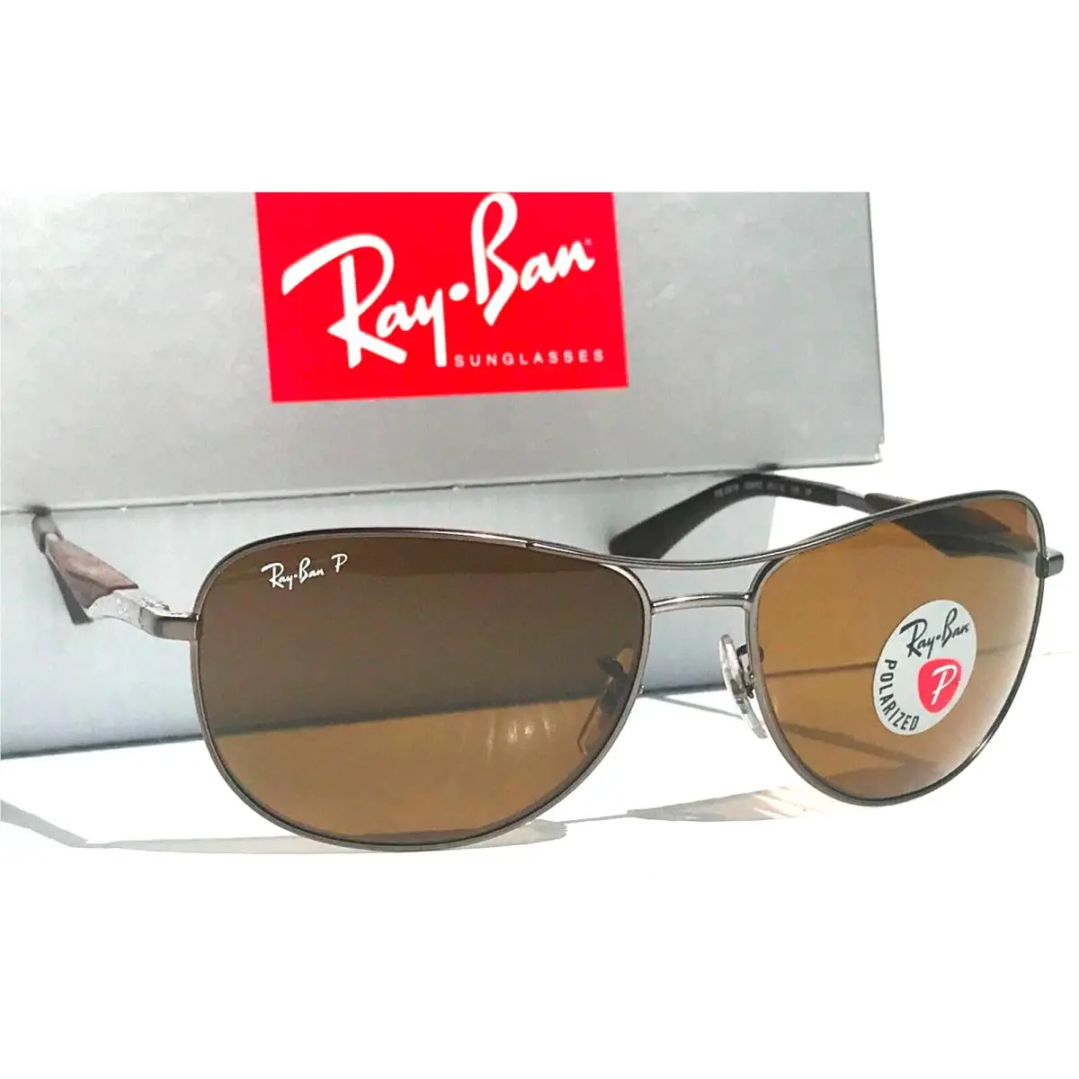 Ray Ban 59mm Matte Gunmetal Polarized Brown Lens Sunglass RB3519 029/83 - Frame: Gunmetal, Lens: Brown