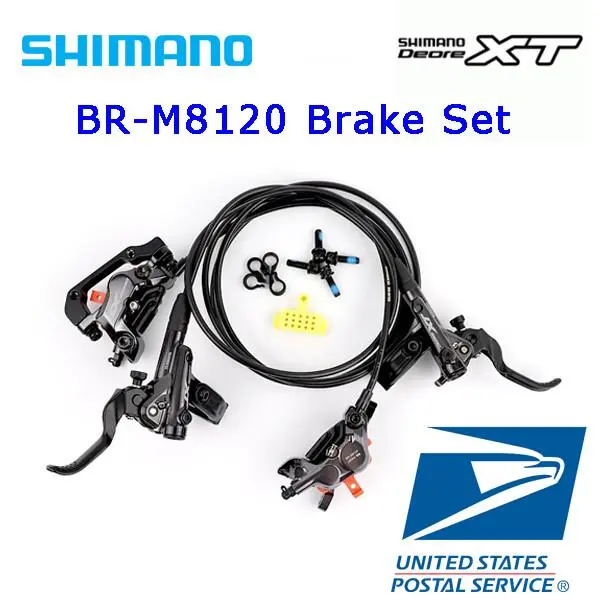 Shimano Deore XT BR-M8120 BL-M8100 4-Piston Hydraulic Brake Set F+r Resin Metal
