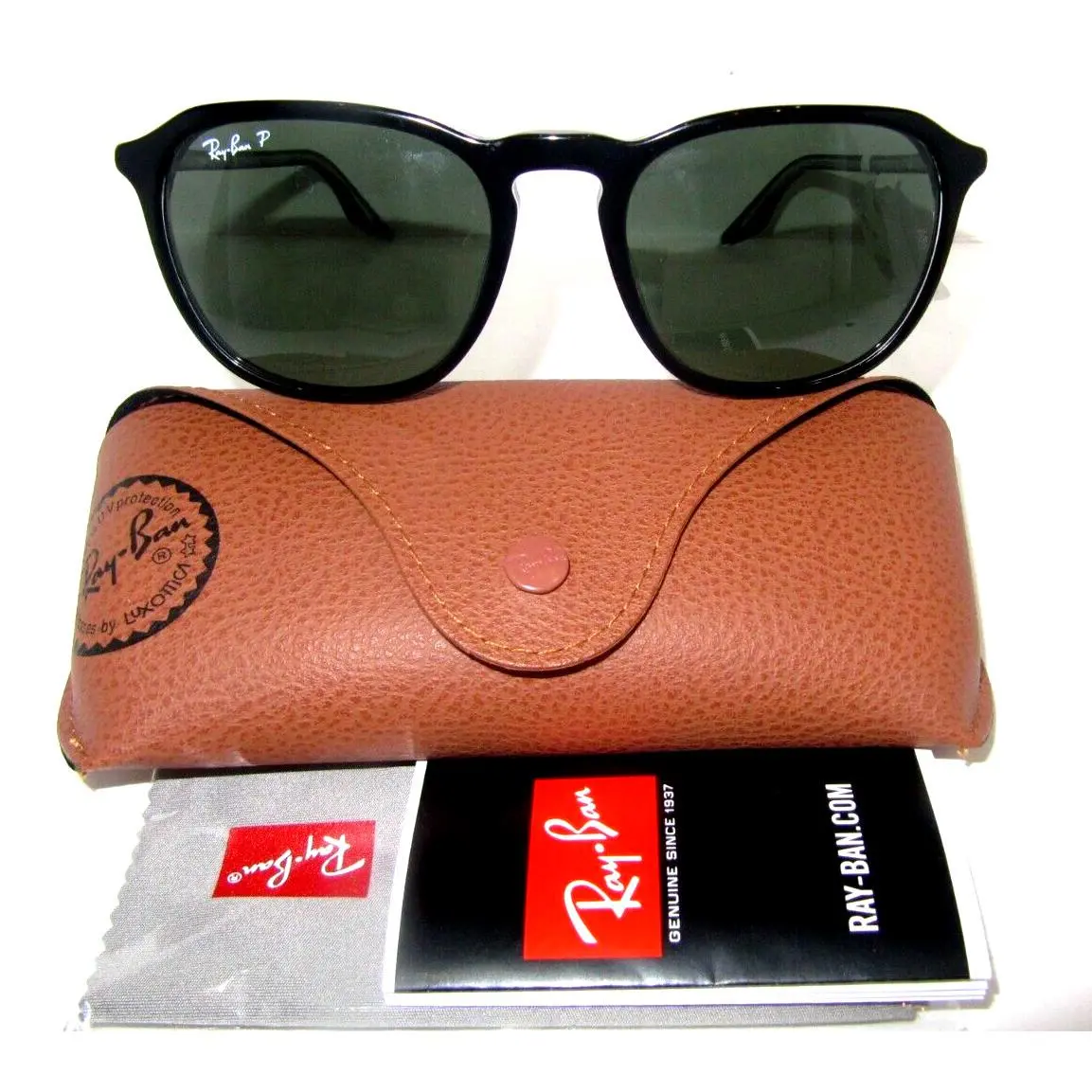 Ray-ban RB2203 Polarized Lens Unisex Black Translucent Sunglasses