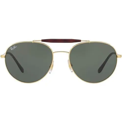 Ray-ban Unisex Sunglasses RB3540 001 Gold Round Green Classic Non-polarized 56mm