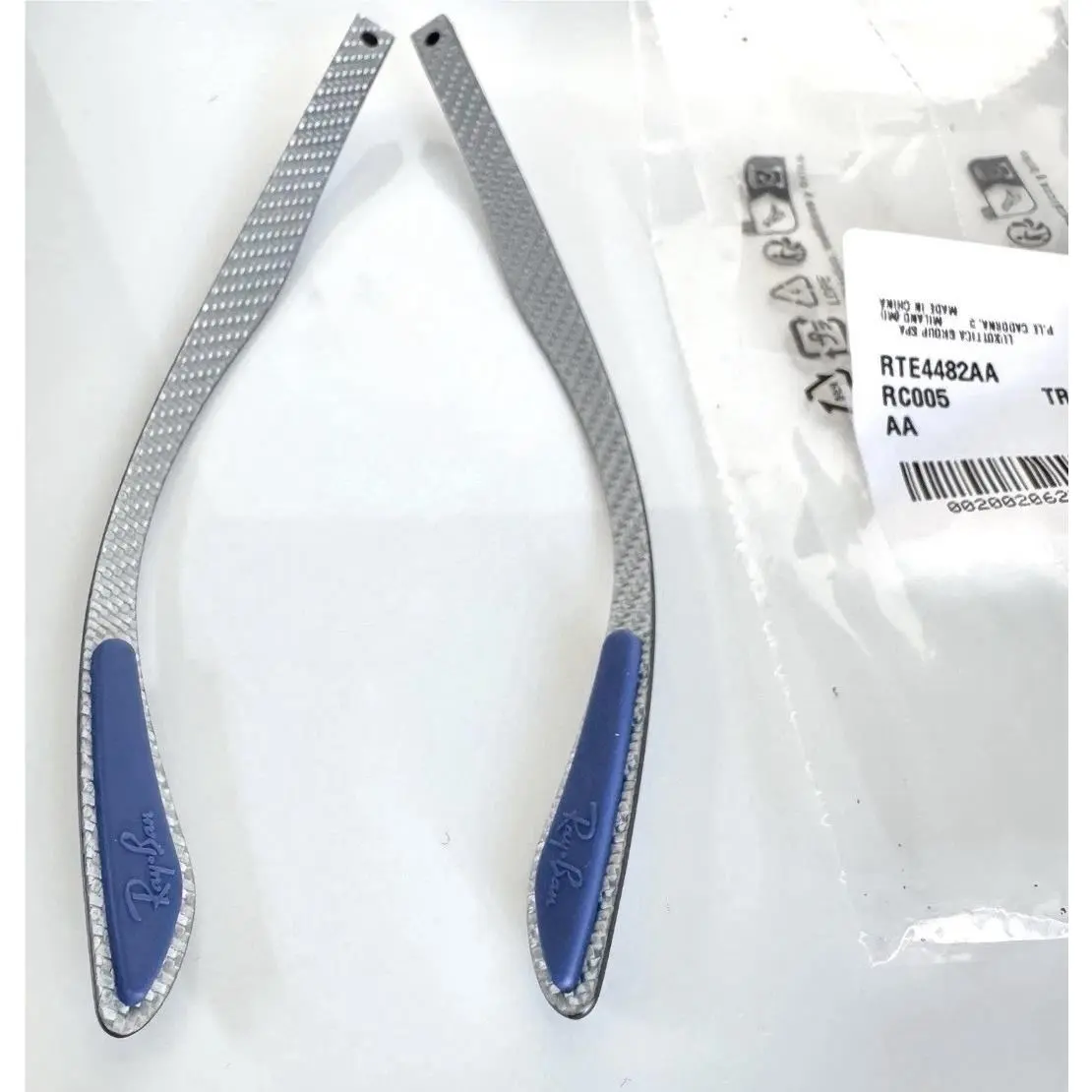 Ray Ban RB8906 Eyeglasses Carbon Fiber Blue Silver Replacement Temple Arms