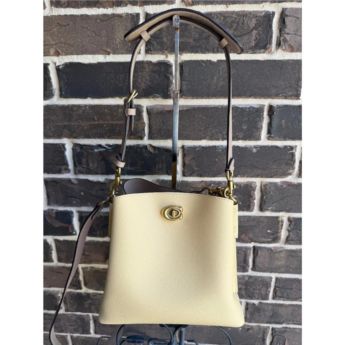 Coach Willow Bucket C3766 Small Colorblock Vanilla Multi Yellow Bag