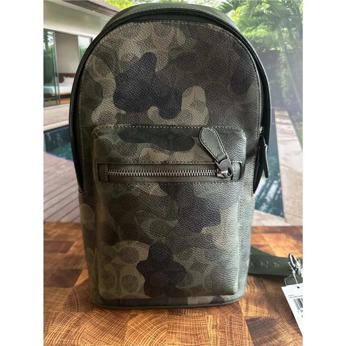 CW312 Men’s West Pack In Signature Canvas Leather with Camo Print by Coach