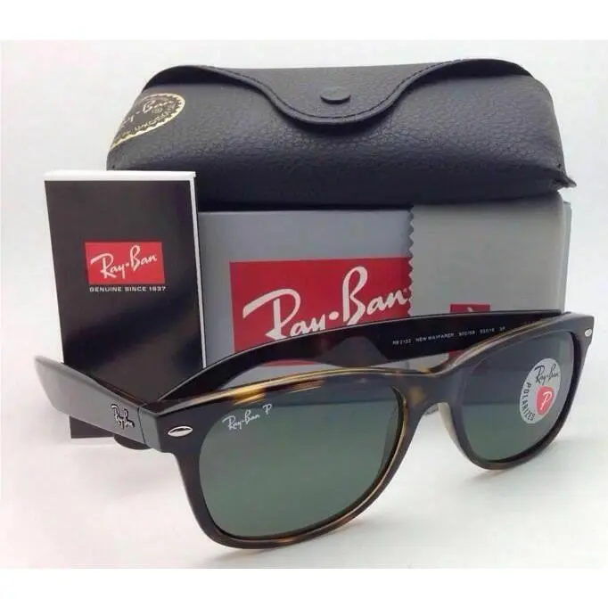 Ray-ban Polarized Sunglasses RB 2132 902/58 Wayfarer 58-18 Tortoise w/ Green by Ray-Ban