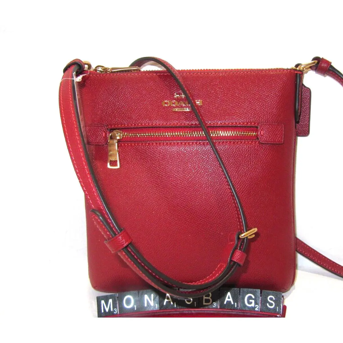 Coach CE871 Mini Rowan File Crossbody Bag 1941 Red Leather