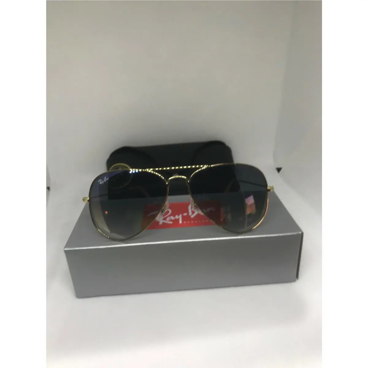 Ray-ban RB3025 001/3F Aviator Large Metal Gold/light Blue Lens Sunglasses