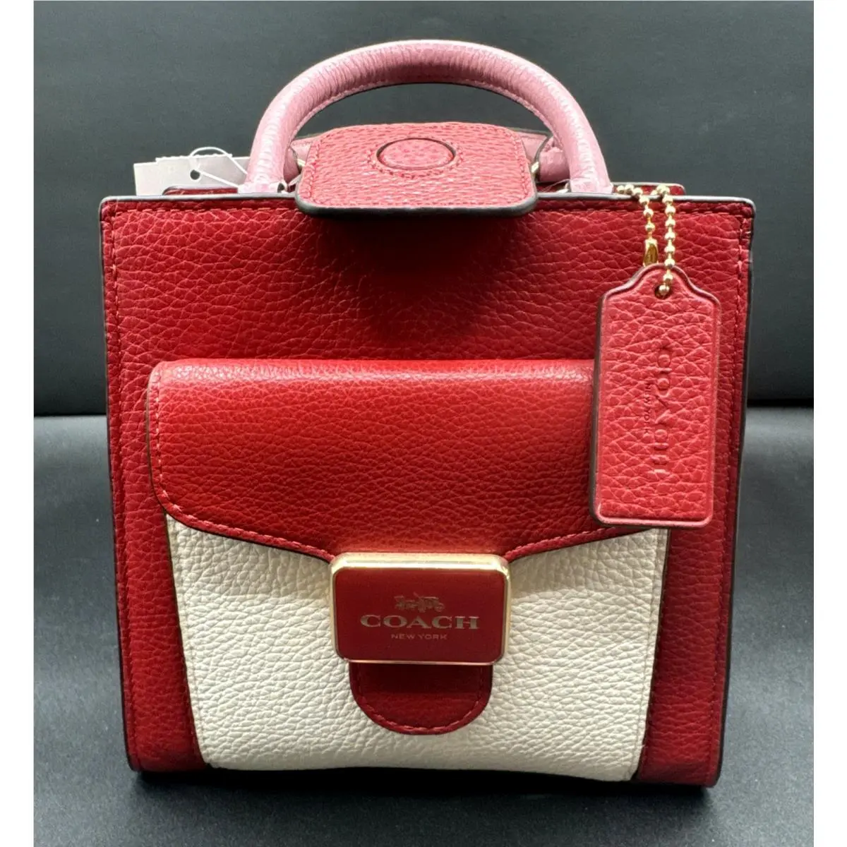 Coach Women`s Mini Pepper Crossbody Color Block Pebble Leather C6994