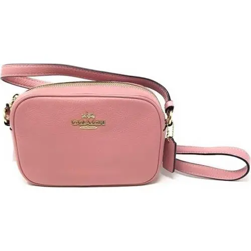 Coach Mini Jamie CA069 Pebbled Leather Camera Crossbody Pink
