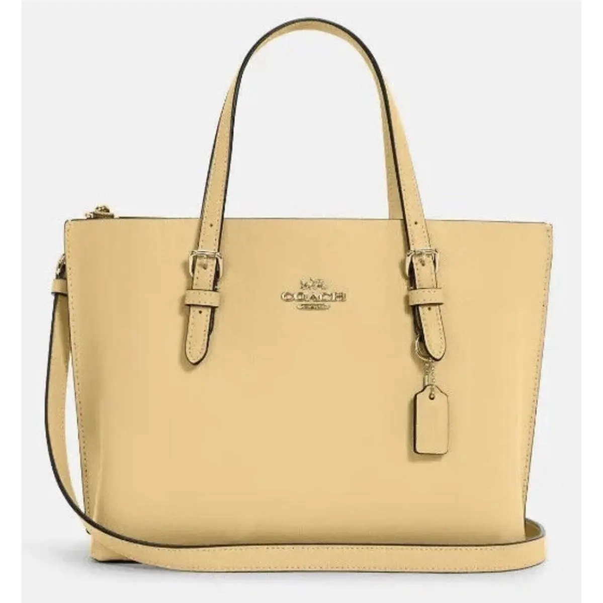 Mollie C4084 Tote 25 Crossbody Handbag In Vanilla Pebble-leather Gold by Coach
