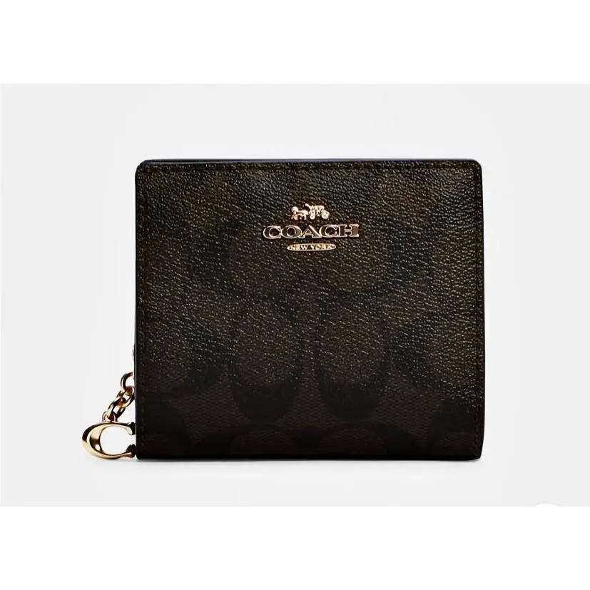 Coach C3309 Snap Wallet In Signature Canvas