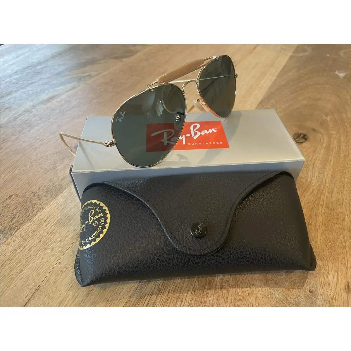 Ray-ban Outdoorsman Gold Frame Green Classic G-15 RB3030 L0216 58mm