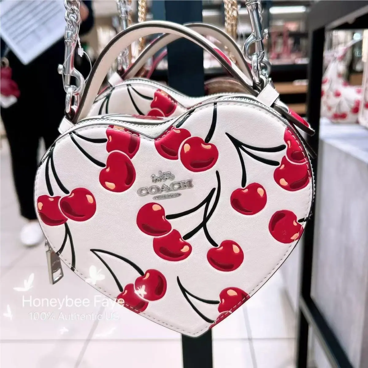 Coach Heart Crossbody Bag with Cherry Print CAB06