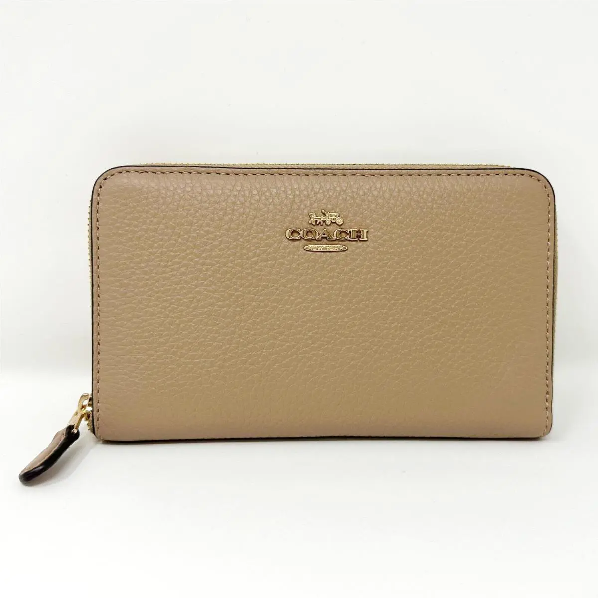 Coach Medium Id Zip Leather Wallet in Turmeric Yellow C4124