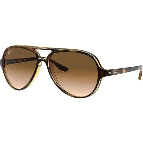 Ray Ban RB4125 Aviator Light Havana Brown Gradient Cats 5000 Sunglasses - Frame: Brown, Lens: Brown