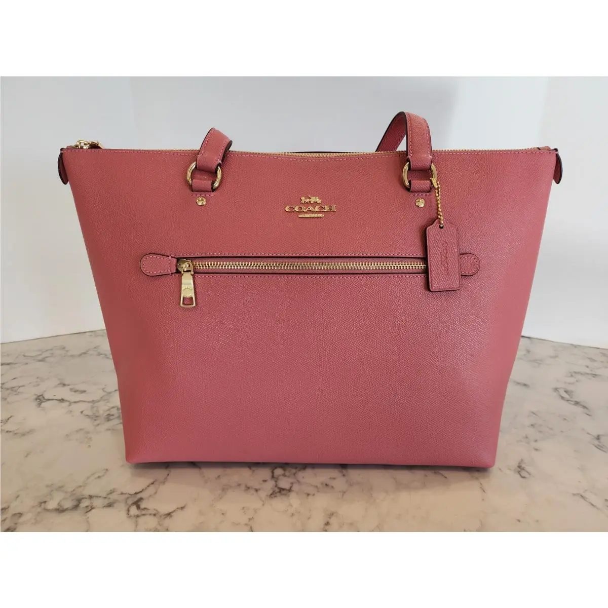 79608 Crossgrain Leather Gallery Tote Im/taffy Pink by Coach