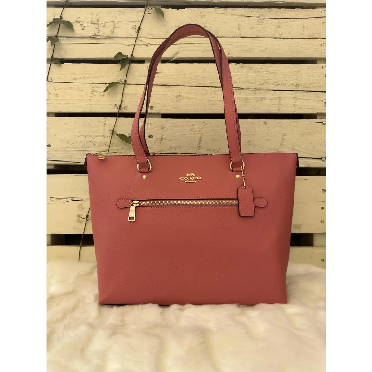 Coach Coacah Crossgrain Leather Gallery Tote - Taffy