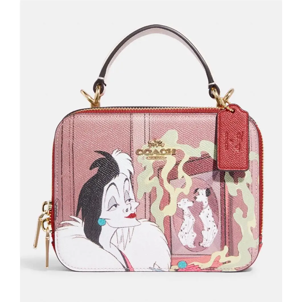 Coach CC377 Disney X Coach Box Crossbody with Cruella Motif Red Apple