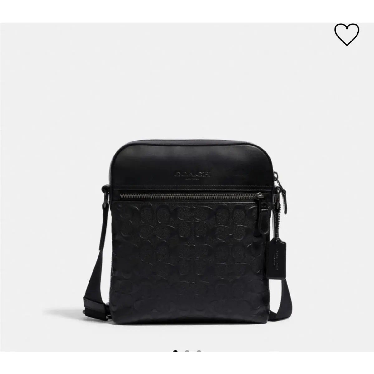 4009 Black Signature Leather Men`s Bag by Coach