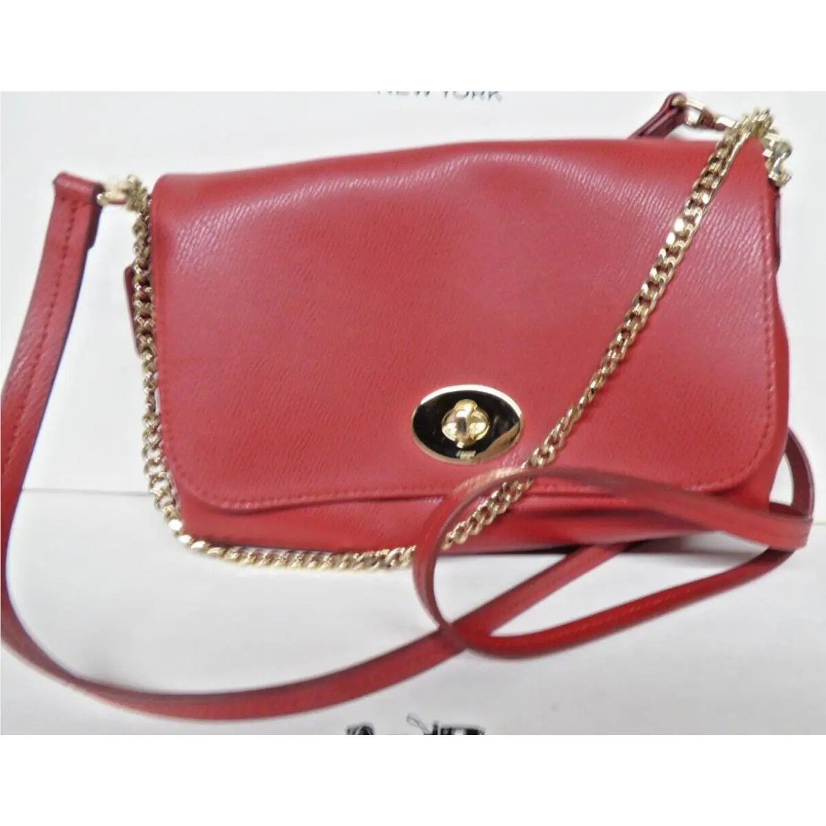 Coach F34604 Cross g Mini Ruby Leather Crossbody Purse Classic Red Lqqk