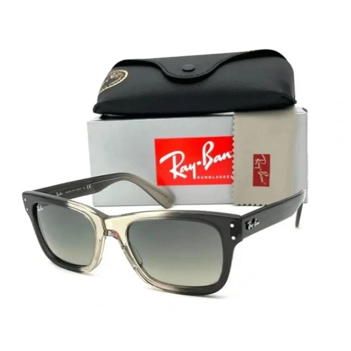 Ray-ban MR Burbank Transparent Grey Gradient RB2283 134071 Square 55 Sunglasses - Frame: Gray, Lens: Gray