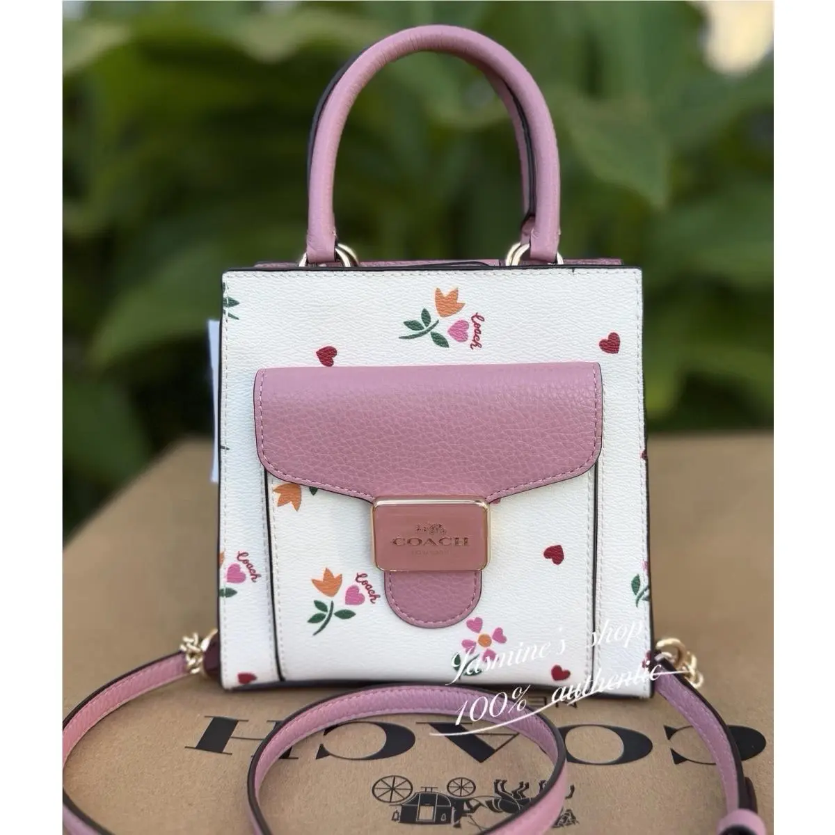 Coach Mini Pepper Crossbody with Heart Petal Print c7599