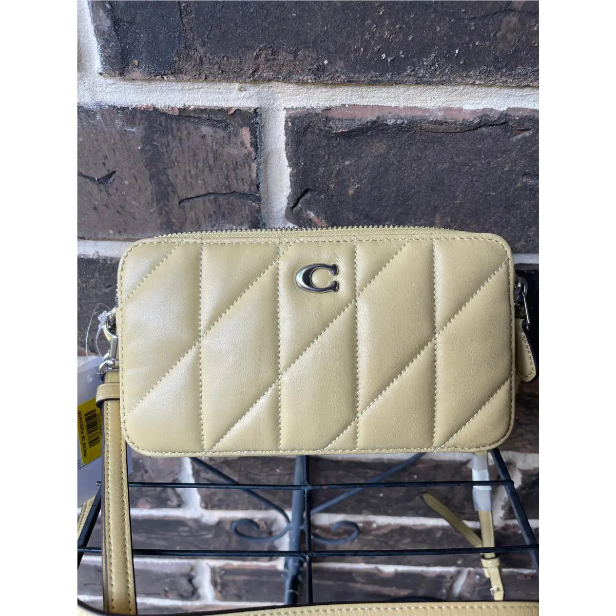 Coach Kira Crossbody Wristlet CM531 Hay Quilted Pillow Leather Ivory