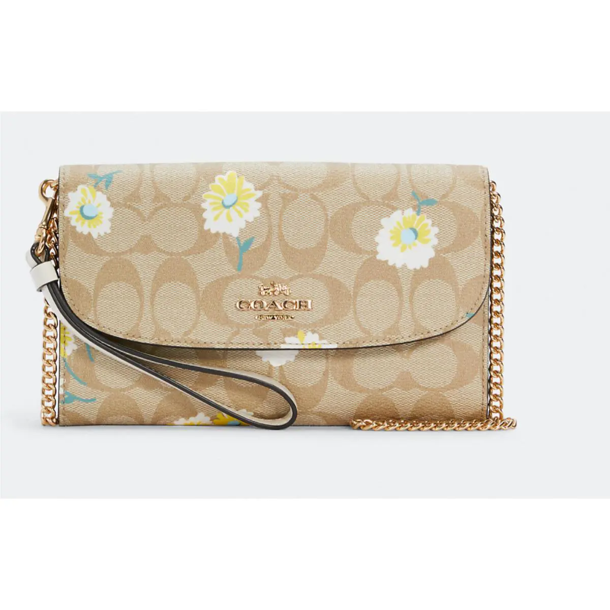 Coach Clutch Crossbody In Signature Canvas with Daisy Print