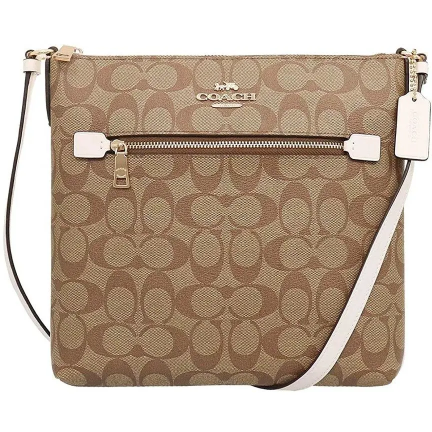 Coach Women`s Rowan File Bag In Signature Canvas-C1554 Khaki/Chalk/IMDJ8