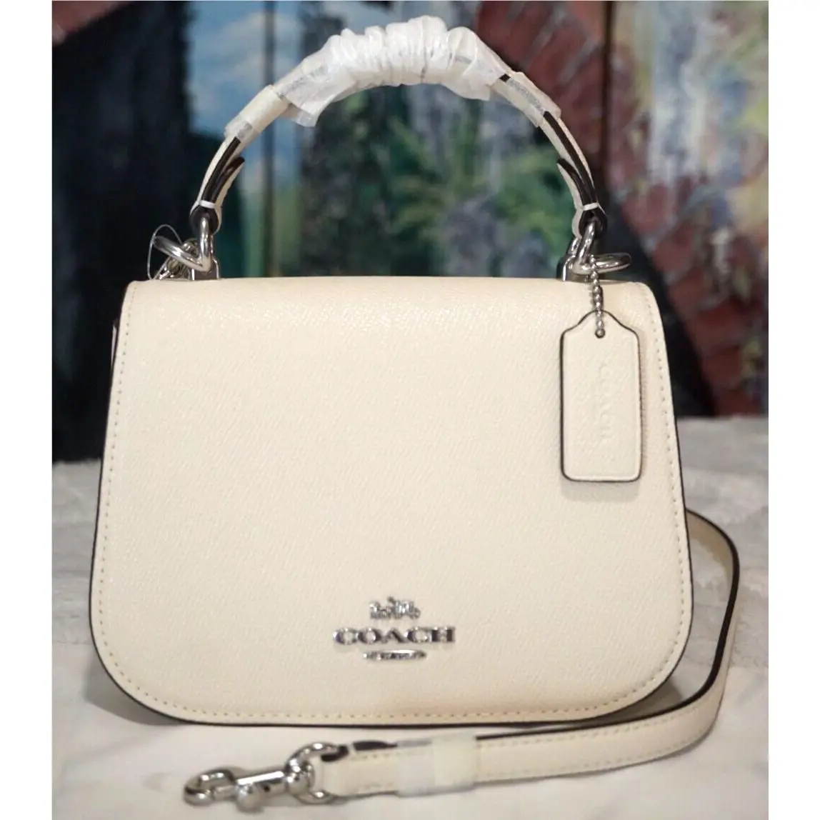 Lysa Top Handle Mini Satchel X-body Bag CX575 Chalk Crossgrain Leather by Coach