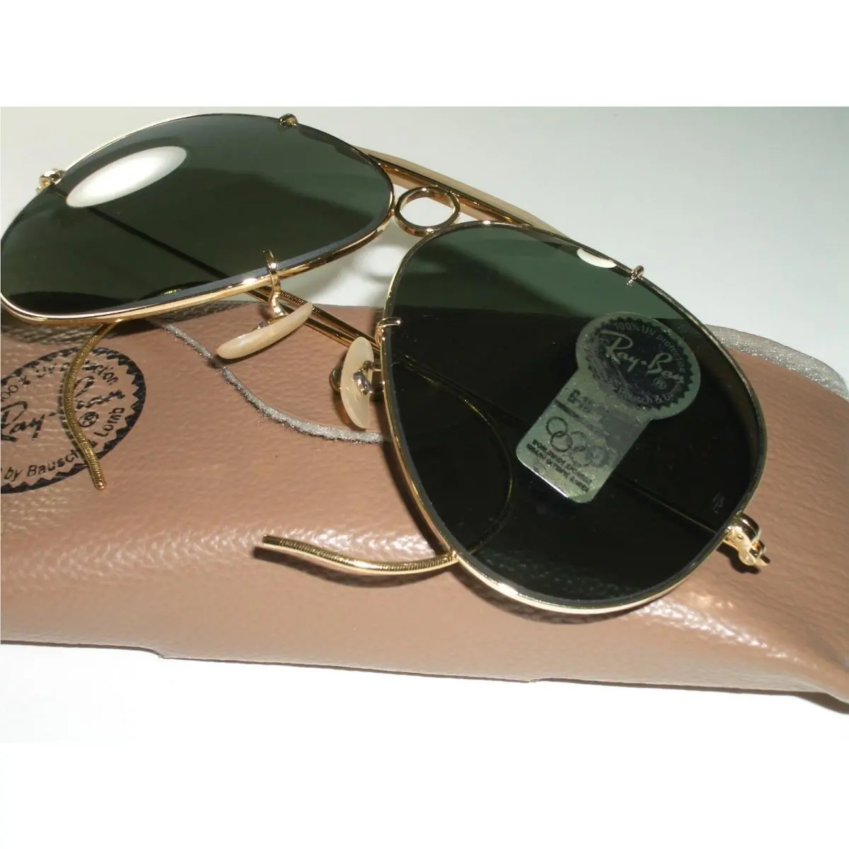 Vintage B L Ray-ban L0213 Gep G15 UV Wrap-arounds Shooter Aviator Sunglasses