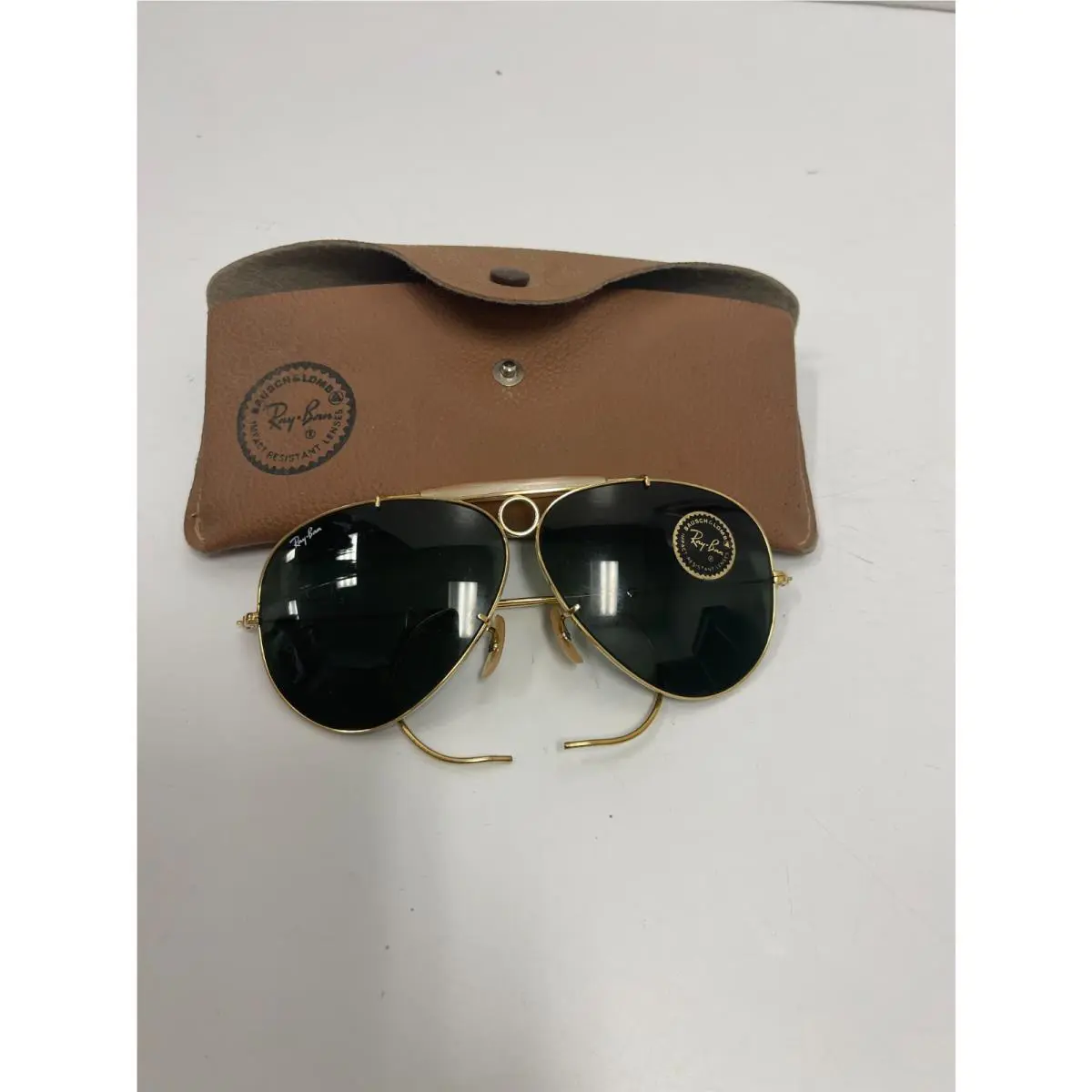 Circa 1980`s Vintage B L Ray-ban Usa Gep G15 Metal Iii wo500 Aviator Sunglasses