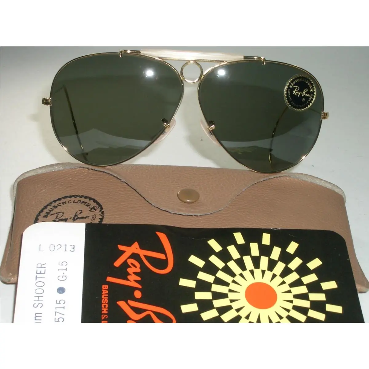 Vintage B L Ray Ban L0213 10K GF G15 Wrap-around Shooter Aviator Sunglasses by Ray-Ban