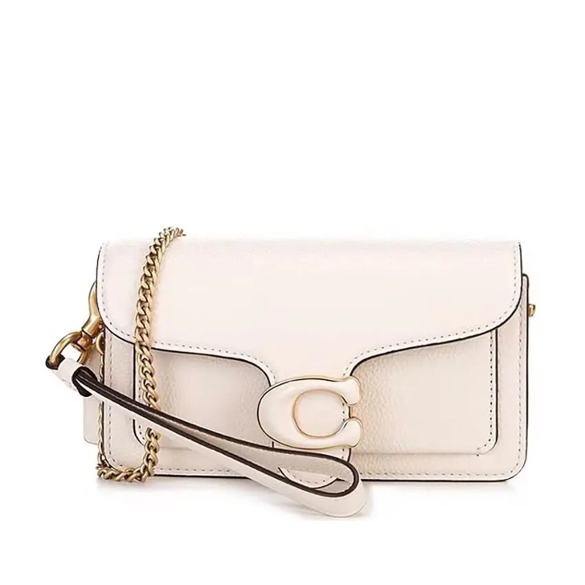 Coach Tabby Pebbled Leather Wristlet Crossbody - Chalk/brass CJ925