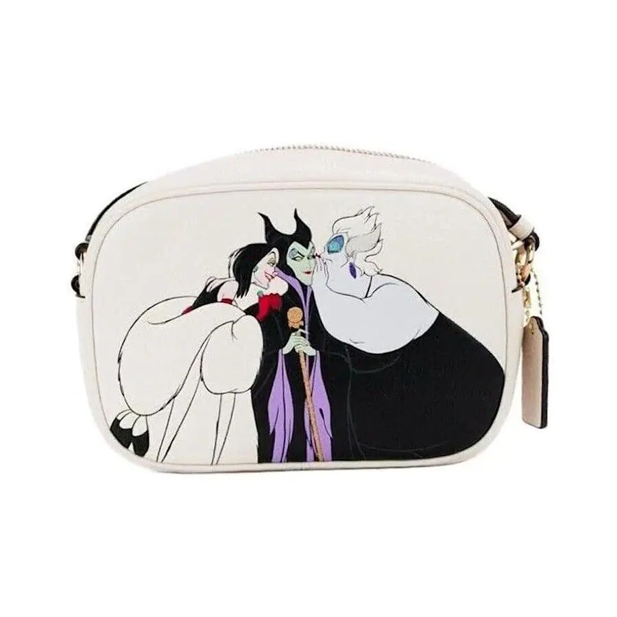 x Disney Mini Jamie Camera Bag Villains Motif Chalk Leather CC319 by Coach