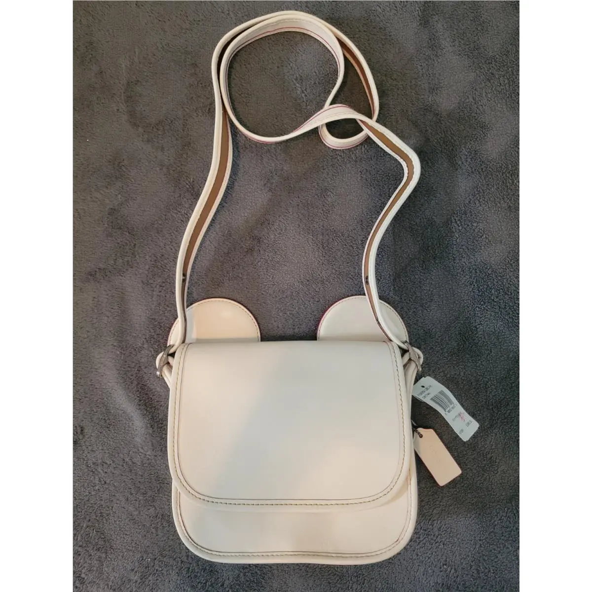Disney X  Patricia Saddle Leather Mickey Ears Bag Purse Cream Chalk by Coach