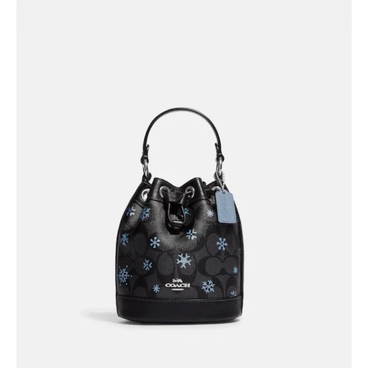 Coach Dempsey Leather Pvc Signature Bucket Crossbody Graphite/cornflowerblue