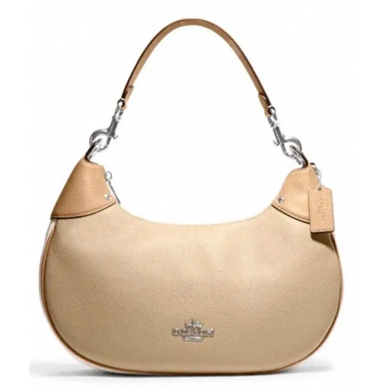 CH508 Mara Hobo Pebble Leather Shoulder Bag Sandy Beige Multi by Coach