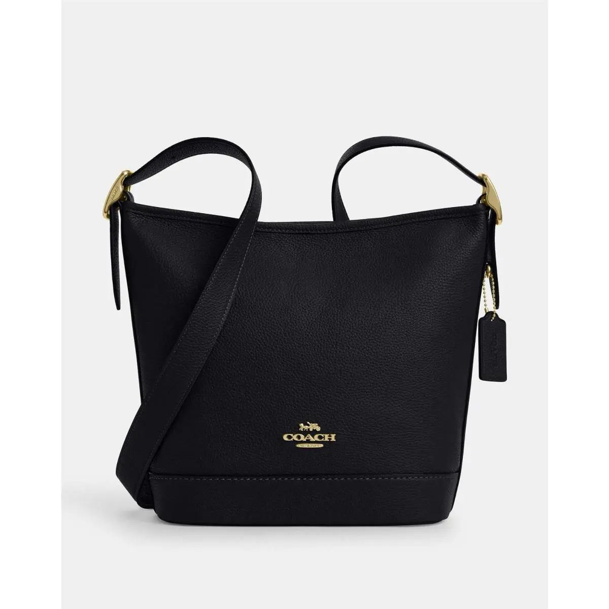 Coach Womens Jude Duffle Shoulder Crossbody Pebbled Leather Bag Black/gold CBH18