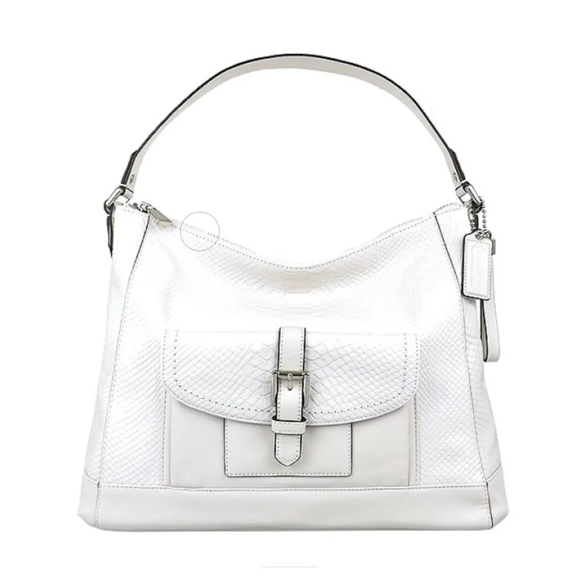 Coach F31283 Sv/ph Charlie Python Leather Hobo Tote Shoulder Handbag