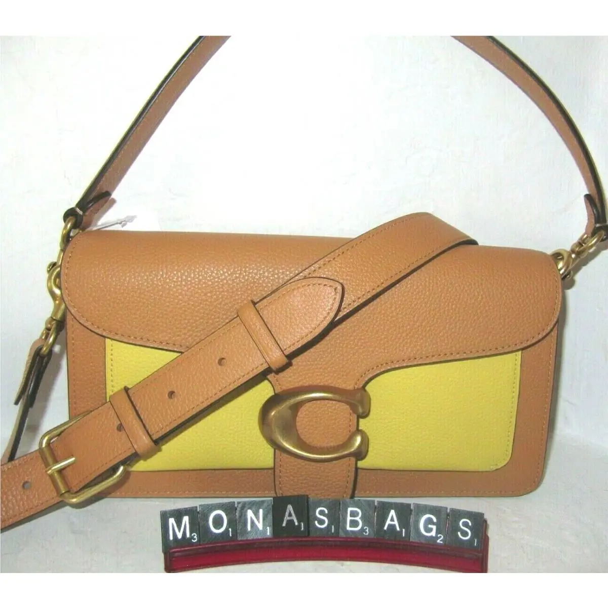 Coach Tabby Shoulder Bag 26 Color Block Natural Yellow Multi 76105