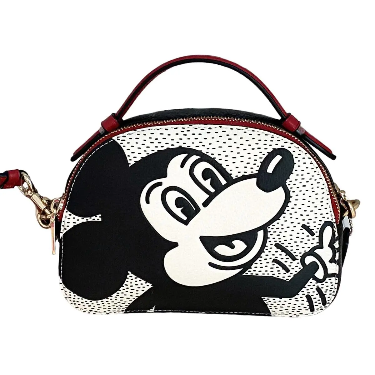Coach Disney Mickey Mouse X Keith Haring Serena Satchel Chalk Leather C7234