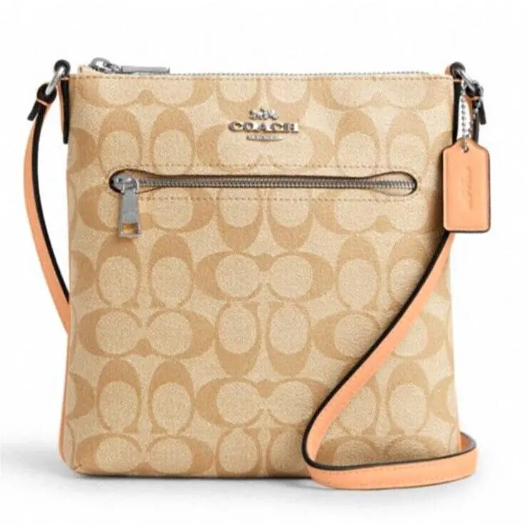 Coach Mini Rowan File Bag Signature Light Khaki Crossbody CS182 Purse