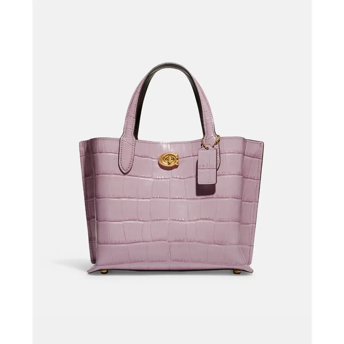 Willow Tote 24 Crocodile Embossed Leather Ice Purple C8632 by Coach
